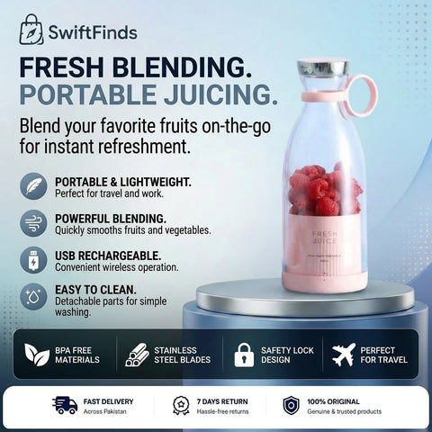 PORTABLE BLENDER JUICER BOTTLE (Free Delivery + Cash On Delivery)